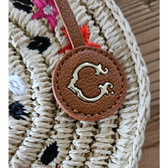 C. Wonder Small Round Crossbody Raina Bag Natural Straw - Picture 3 of 6